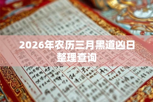 2026年农历三月黑道凶日整理查询
