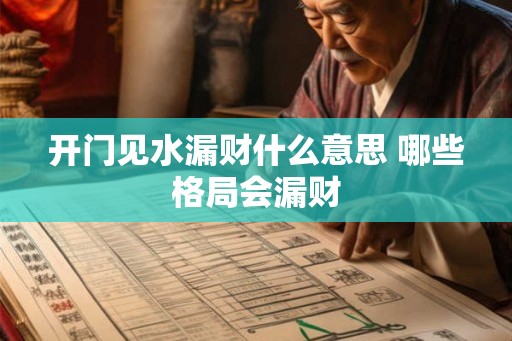 开门见水漏财什么意思 哪些格局会漏财