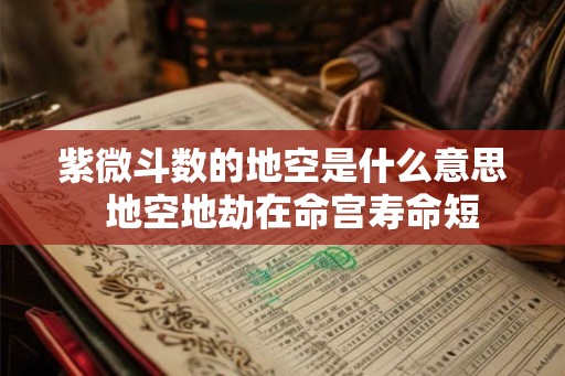 紫微斗数的地空是什么意思  地空地劫在命宫寿命短