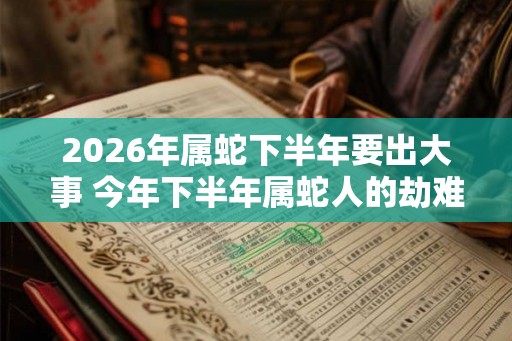 2026年属蛇下半年要出大事 今年下半年属蛇人的劫难