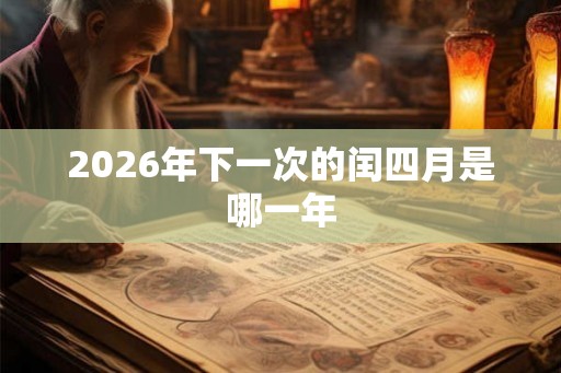 2026年下一次的闰四月是哪一年