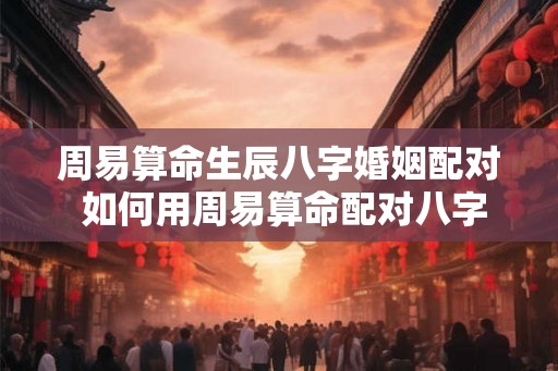 周易算命生辰八字婚姻配对 如何用周易算命配对八字婚姻 周易算命生辰八字婚姻配对 如何用周易算命配对八字婚姻