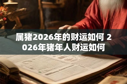 属猪2026年的财运如何 2026年猪年人财运如何