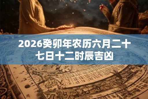 2026癸卯年农历六月二十七日十二时辰吉凶 2026癸卯年农历六月二十七日十二时辰吉凶