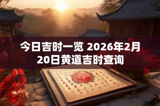 今日吉时一览 2026年2月20日黄道吉时查询