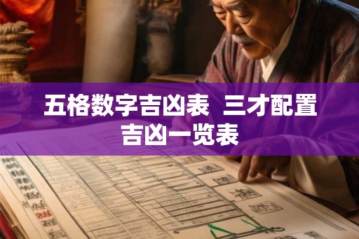 五格数字吉凶表  三才配置吉凶一览表