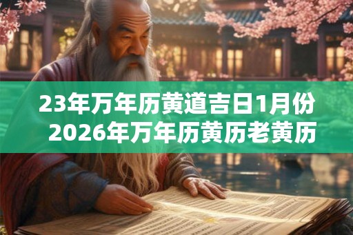 23年万年历黄道吉日1月份  2026年万年历黄历老黄历