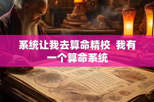 系统让我去算命精校  我有一个算命系统