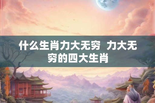 什么生肖力大无穷  力大无穷的四大生肖