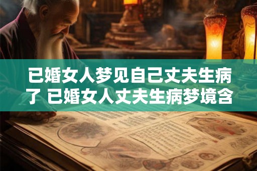 已婚女人梦见自己丈夫生病了 已婚女人丈夫生病梦境含义何 已婚女人梦见自己丈夫生病了 已婚女人丈夫生病梦境含义何