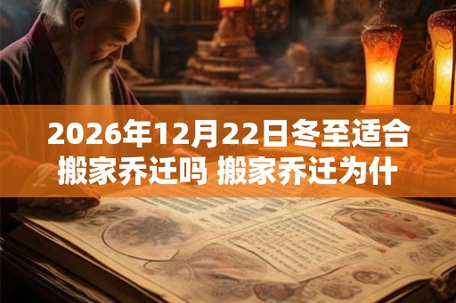 2026年12月22日冬至适合搬家乔迁吗 搬家乔迁为什么要暖房