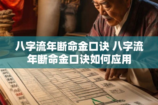 八字流年断命金口诀 八字流年断命金口诀如何应用