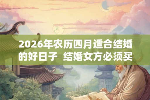 2026年农历四月适合结婚的好日子  结婚女方必须买的东西
