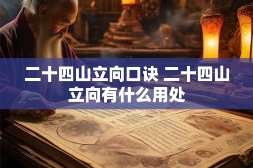 二十四山立向口诀 二十四山立向有什么用处