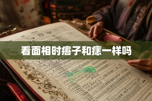 看面相时痦子和痣一样吗