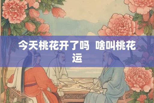今天桃花开了吗  啥叫桃花运