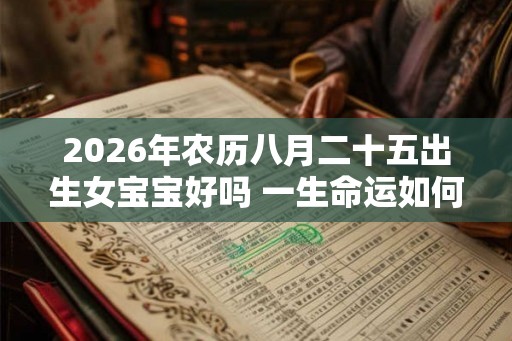 2026年农历八月二十五出生女宝宝好吗 一生命运如何