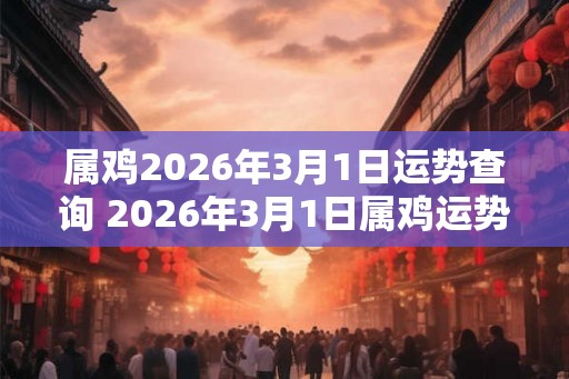 属鸡2026年3月1日运势查询 2026年3月1日属鸡运势分析