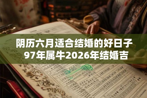 阴历六月适合结婚的好日子  97年属牛2026年结婚吉日