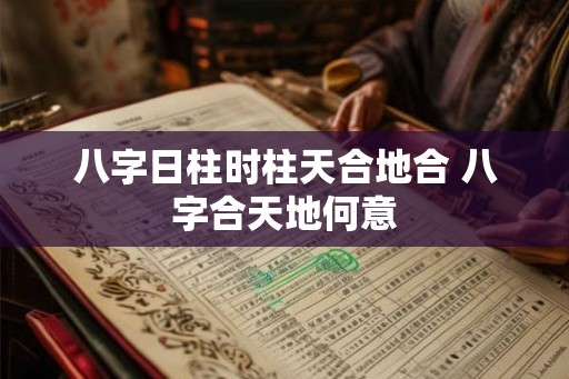 八字日柱时柱天合地合 八字合天地何意