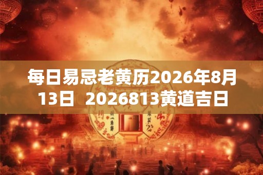 每日易忌老黄历2026年8月13日  2026813黄道吉日