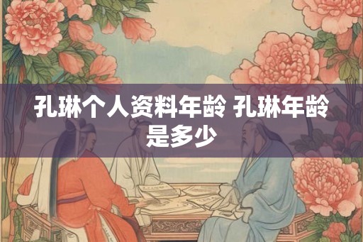 孔琳个人资料年龄 孔琳年龄是多少 孔琳个人资料年龄 孔琳年龄是多少