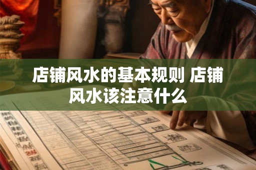 店铺风水的基本规则 店铺风水该注意什么