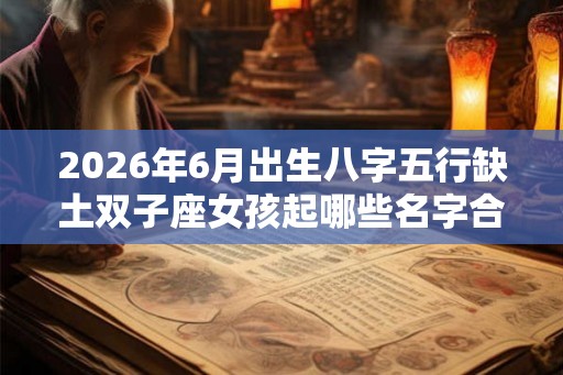 2026年6月出生八字五行缺土双子座女孩起哪些名字合适 2026年6月出生八字五行缺土双子座女孩起哪些名字合适