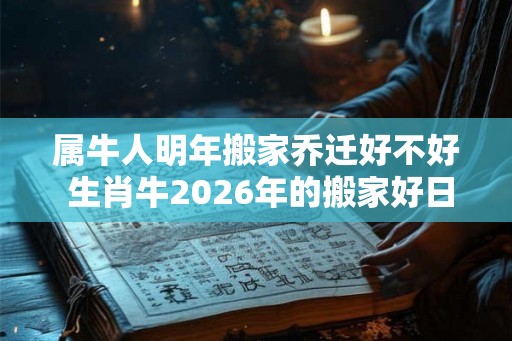 属牛人明年搬家乔迁好不好 生肖牛2026年的搬家好日子