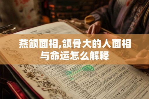燕颔面相,颌骨大的人面相与命运怎么解释