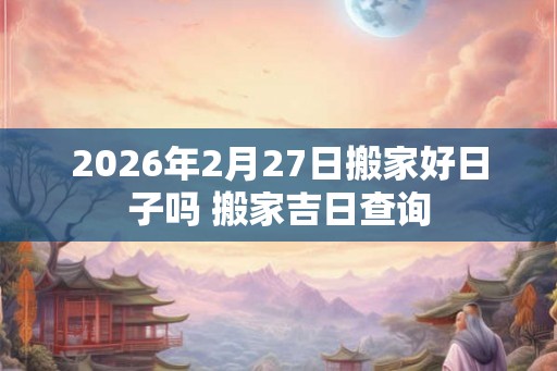 2026年2月27日搬家好日子吗 搬家吉日查询