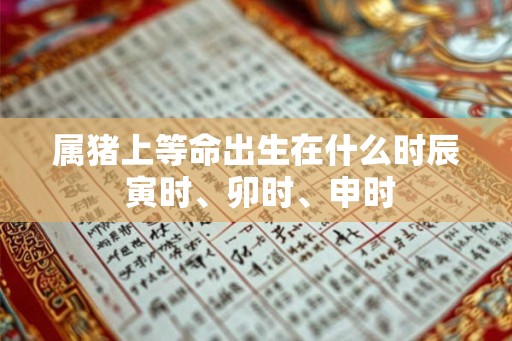 属猪上等命出生在什么时辰 寅时、卯时、申时