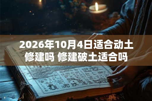 2026年10月4日适合动土修建吗 修建破土适合吗 2026年10月4日适合动土修建吗 修建破土适合吗