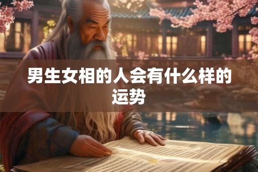男生女相的人会有什么样的运势