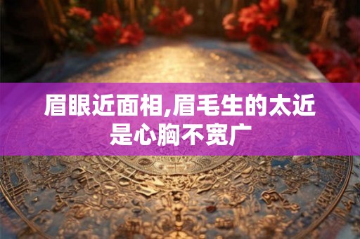 眉眼近面相,眉毛生的太近是心胸不宽广