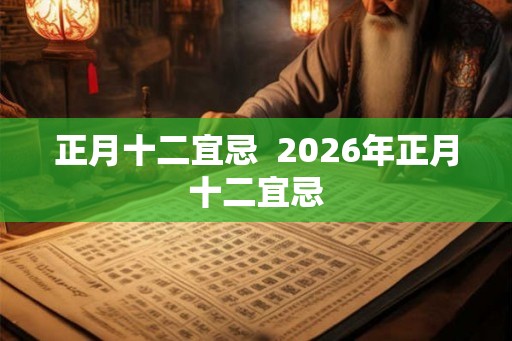正月十二宜忌  2026年正月十二宜忌