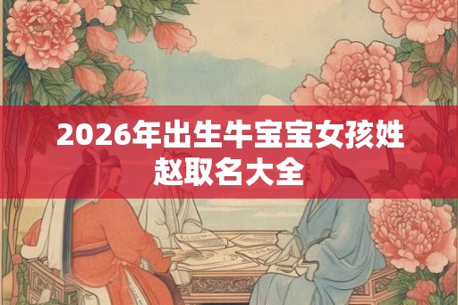 2026年出生牛宝宝女孩姓赵取名大全