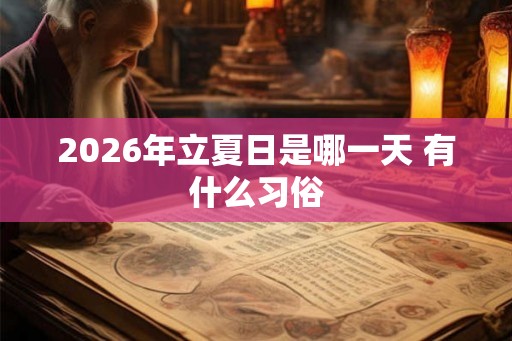 2026年立夏日是哪一天 有什么习俗