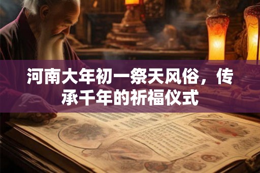 河南大年初一祭天风俗，传承千年的祈福仪式
