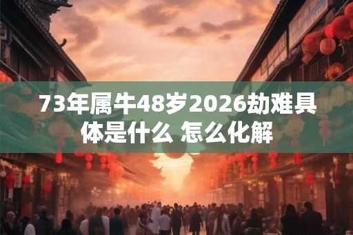 73年属牛48岁2026劫难具体是什么 怎么化解