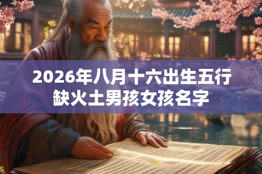 2026年八月十六出生五行缺火土男孩女孩名字