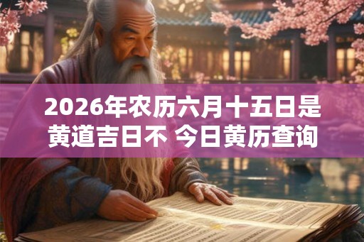 2026年农历六月十五日是黄道吉日不 今日黄历查询