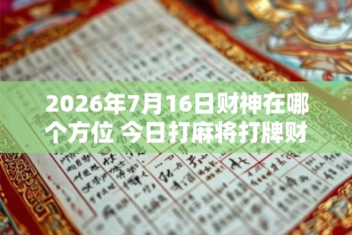 2026年7月16日财神在哪个方位 今日打麻将打牌财运方位