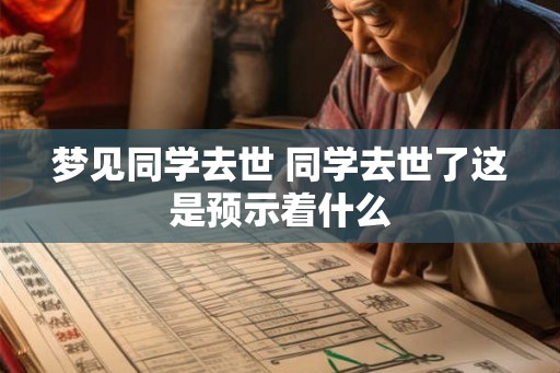 梦见同学去世 同学去世了这是预示着什么