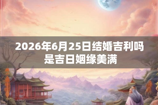 2026年6月25日结婚吉利吗 是吉日姻缘美满 2026年6月25日结婚吉利吗 是吉日姻缘美满