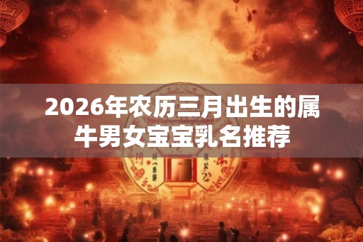 2026年农历三月出生的属牛男女宝宝乳名推荐