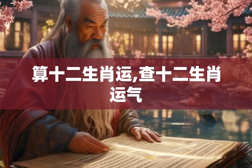算十二生肖运,查十二生肖运气 算十二生肖运,查十二生肖运气
