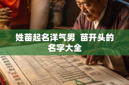 姓苗起名洋气男  苗开头的名字大全