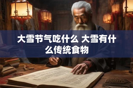 大雪节气吃什么 大雪有什么传统食物