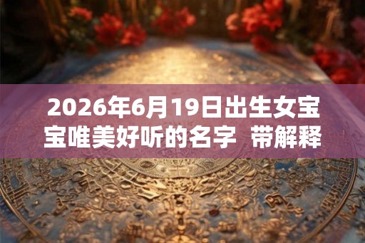 2026年6月19日出生女宝宝唯美好听的名字  带解释
